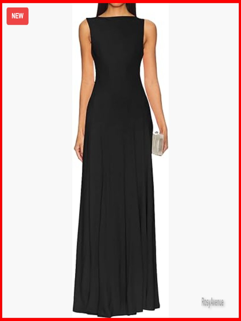 Sleeveless Maxi Dress High Waisted Cocktail Party Tank Floor Length
